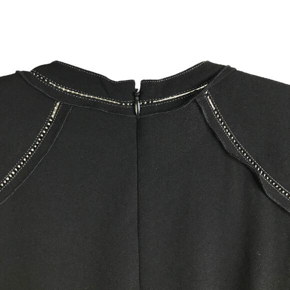 Isabel Marant Blouse top Womens 38 Black Puff Sleeves Cream Trim - Picture 5 of 7